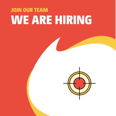 Bize katıl. Busienss şirket hedef Poster belirtme çizgisi tasarım işe vardır. Vektör arka plan