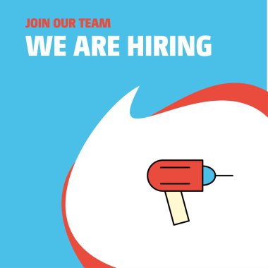 Bize katıl. Busienss şirket matkap Poster belirtme çizgisi tasarım işe vardır. Vektör arka plan