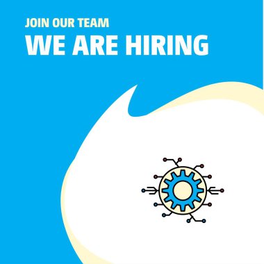 Bize katıl. İş firma ayarı dişli biz çoğu işe Poster belirtme çizgisi tasarım. Vektör arka plan