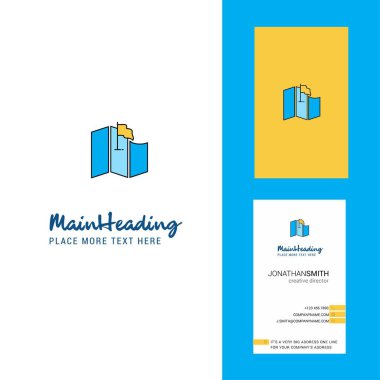 Harita yaratıcı Logo ve kartvizit. dikey tasarlamak vektör