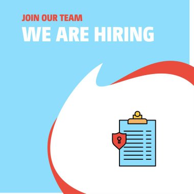 Bize katıl. Busienss şirket panosu Poster belirtme çizgisi tasarım işe vardır. Vektör arka plan