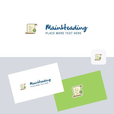 Metin belge vektör logo kartvizit şablonu ile. Zarif kurumsal kimlik. -Vektör