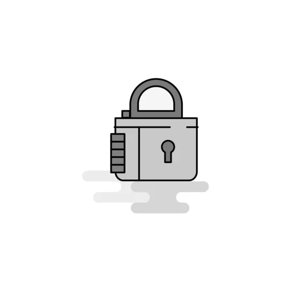 Lock Web Icon Плоская Линия Заполненная Серой Иконой — стоковый вектор