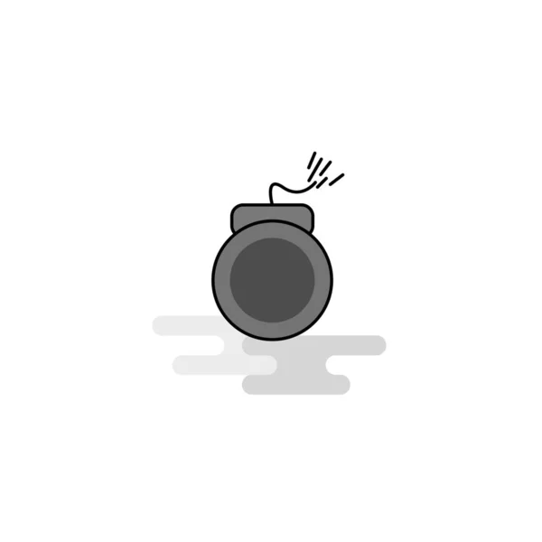 Bomb Web Icon Linea Piatta Riempito Grigio Icona Vettoriale — Vettoriale Stock