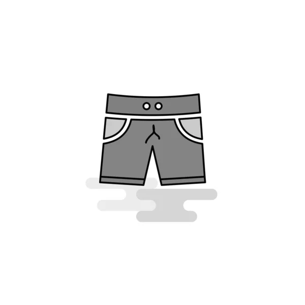 Shorts Web Icon Platte Lijn Gevulde Grijs Pictogram Vector — Stockvector