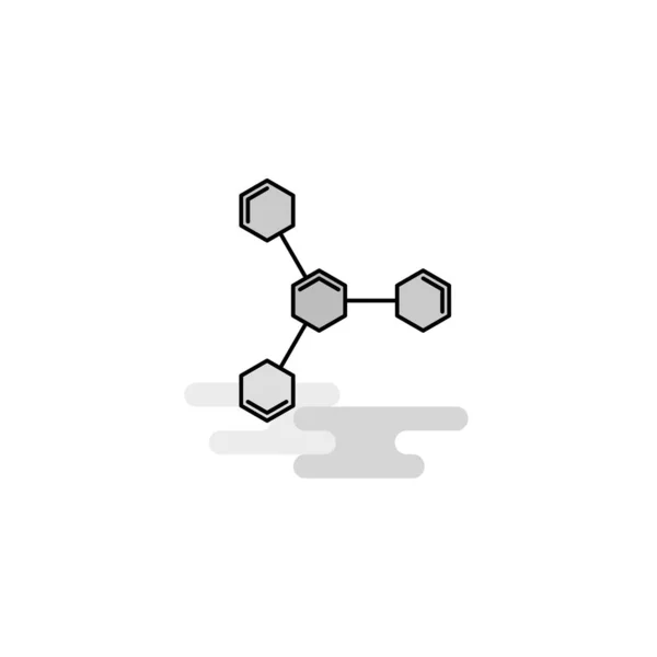 Ligação Química Web Icon Linha Plana Preenchida Cinza Ícone Vetor —  Vetores de Stock