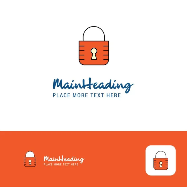 Creative Locked Logo Design Colore Piatto Logo Posto Tagline Illustrazione — Vettoriale Stock