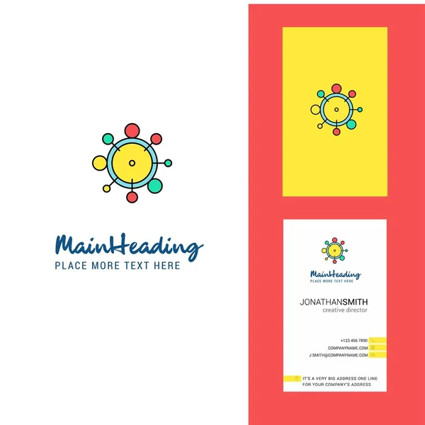 Ligação Química Logotipo Criativo Cartão Visita Vetor Design Vertical —  Vetores de Stock