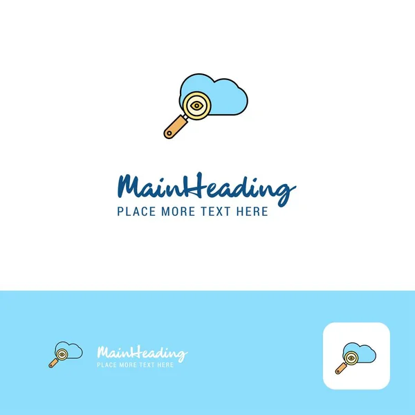 Kreativní Hledání Cloud Logo Design Plochý Barevný Logo Místo Pro — Stockový vektor