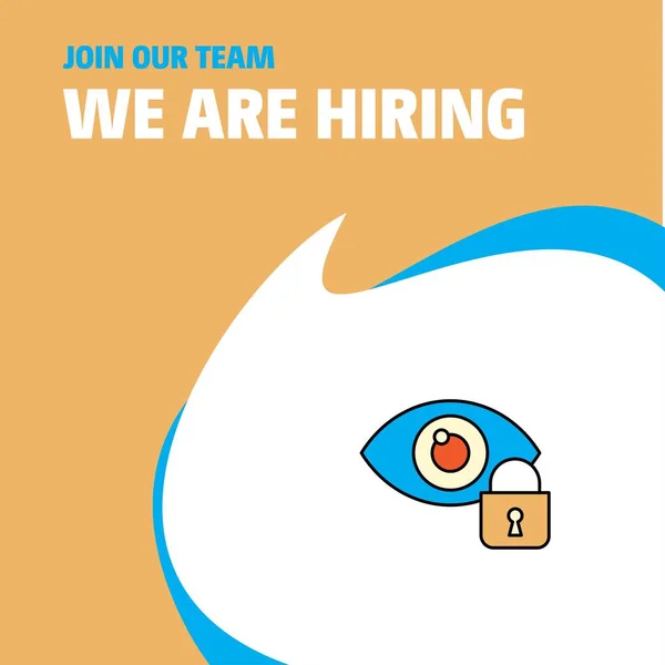 Join Our Team Busienss Company Eye Locked Hiring Poster Callout — Διανυσματικό Αρχείο