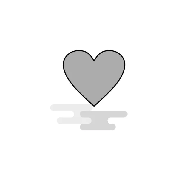 Heart Web Icon Flat Line Filled Gray Icon Vector — Stock Vector