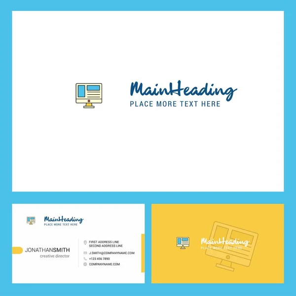 Web Site Design Logo Com Tagline Front Back Busienss Card — Vetor de Stock