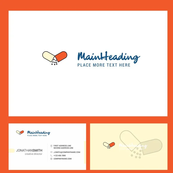 Medizin Logo Design Mit Slogan Vorder Und Rückseite Visitenkartenvorlage Vektor — Stockvektor