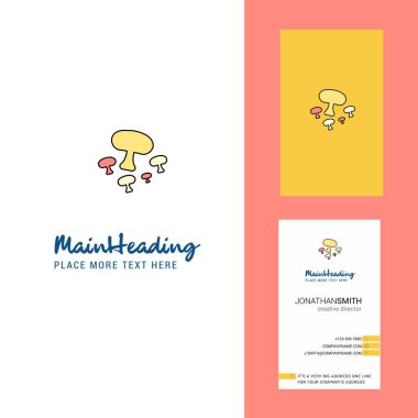 Mantar yaratıcı Logo ve kartvizit. dikey tasarlamak vektör