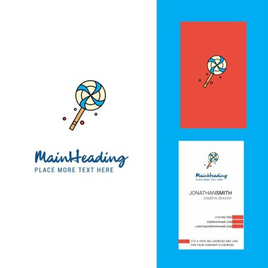 Lolipop yaratıcı Logo ve kartvizit. dikey tasarlamak vektör
