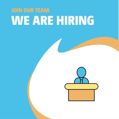 Bize katıl. Busienss şirket Resepsiyon Poster belirtme çizgisi tasarım işe vardır. Vektör arka plan