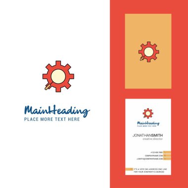 Dişli yaratıcı Logo ve kartvizit. dikey tasarlamak vektör