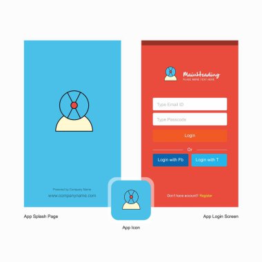 Disk avatar ekranı ve oturum açma sayfası tasarımı Logo şablonu ile şirket. Mobil Online iş şablonu