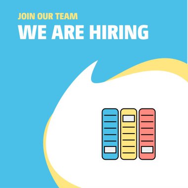 Bize katıl. Busienss Şirket dosyaları Poster belirtme çizgisi tasarım işe vardır. Vektör arka plan