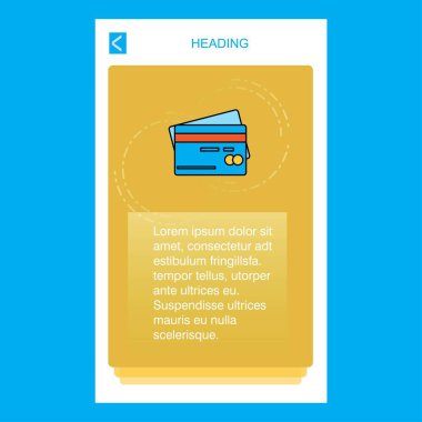 Kredi kartı mobil dikey banner tasarım tasarımı. Vektör