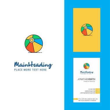 Voleybolu top Logo yaratıcı ve kartvizit. dikey tasarlamak vektör