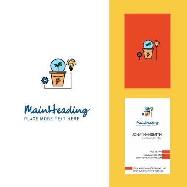 Santral yaratıcı Logo ve kartvizit. dikey tasarlamak vektör