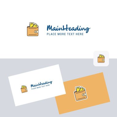 M-cüzdan vektör logo kartvizit şablonu ile. Zarif kurumsal kimlik. -Vektör