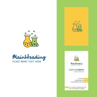 Kimyasal şişesi yaratıcı Logo ve kartvizit. dikey tasarlamak vektör