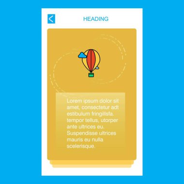 Sıcak hava balon mobil dikey banner tasarım tasarımı. Vektör