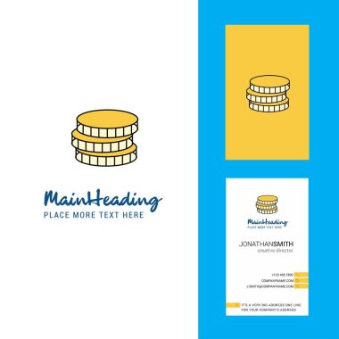 Yaratıcı Logo ve kartvizit bozuk paralar. dikey tasarlamak vektör