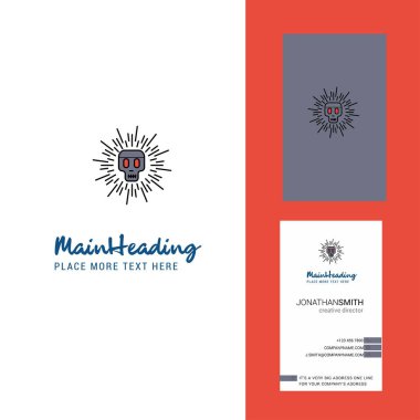 Skull Creative Logo ve kartvizit. dikey Tasarım Vektörü