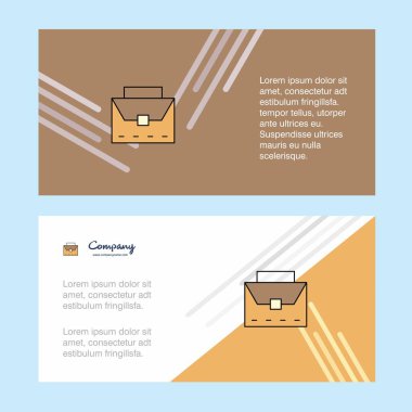 Breifcase kurumsal iş banner şablon, yatay reklam iş afişi.