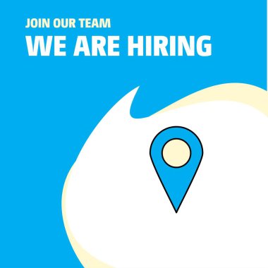 Bize katıl. Busienss şirket harita konum biz çoğu işe Poster belirtme çizgisi tasarım. Vektör arka plan