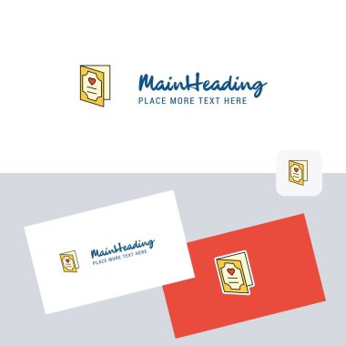 Sevgililer günü kartı vektör logo kartvizit şablonu ile. Zarif kurumsal kimlik. -Vektör