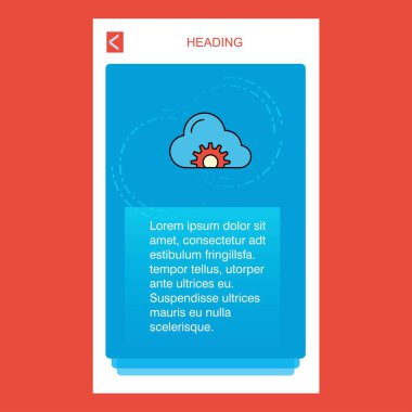 Mobil dikey afiş tasarım tasarım ayarlama bulut. Vektör