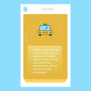 Taksi mobil dikey banner tasarım tasarımı. Vektör