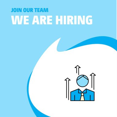 Bize katıl. Busienss şirket Avatar Poster belirtme çizgisi tasarım işe vardır. Vektör arka plan