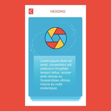 Fotoğraf makinesi obtüratör mobil dikey banner tasarım tasarımı. Vektör