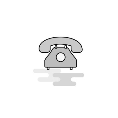 Telefon Web simgesi. Düz çizgi dolgulu gri simge vektör