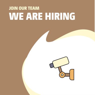 Bize katıl. Busienss firma Cctv Poster belirtme çizgisi tasarım işe vardır. Vektör arka plan