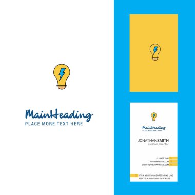 Ampul yaratıcı Logo ve kartvizit. dikey tasarlamak vektör