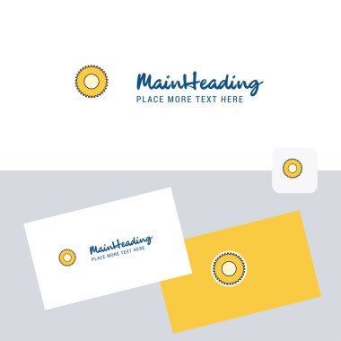 Saw  vector logotype with business card template. Elegant corporate identity. - Vector