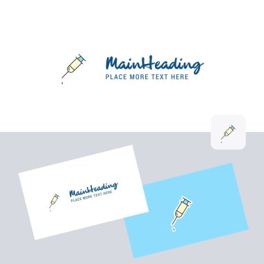 Kartvizit şablonuyla şırınga vektör logo. Zarif kurumsal kimlik. -Vektör