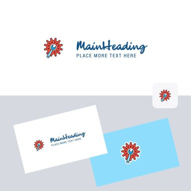 Dişli ayar vektör logo kartvizit şablonu ile. Zarif kurumsal kimlik. -Vektör