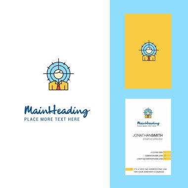Hedef yaratıcı Logo ve kartvizit. dikey tasarlamak vektör