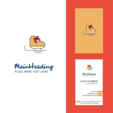 Yaratıcı Logo ve kartvizit kaymaktadır. dikey tasarlamak vektör