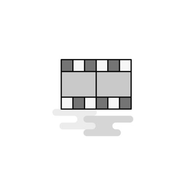 Film Web simgesi. Düz çizgi dolgulu gri simge vektör