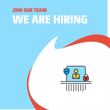 Bize katıl. Busienss şirket Avatar Poster belirtme çizgisi tasarım işe vardır. Vektör arka plan