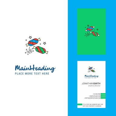 Yaratıcı Logo ve kartvizit şekerler. dikey tasarlamak vektör