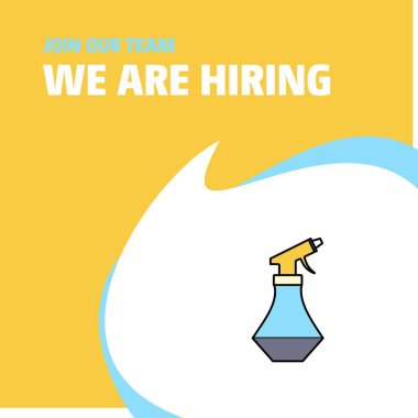 Bize katıl. Busienss Şirket su duş biz çoğu işe Poster belirtme çizgisi tasarım. Vektör arka plan